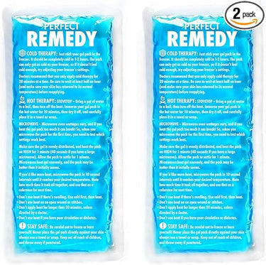 2 PACK Bolsa Gel Frío para Lesiones Reutilizables (28 cm x 14 cm) - Bolsa Gel Frío y Caliente Flexible y Suave para Alivio del Dolor de Rodilla, Espalda Cuello Tobillo y Rehabilitación (Azul)